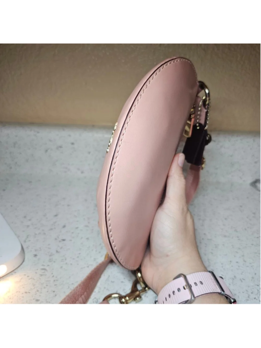 COACH x Selena Gomez Limited Edition Pink Leather Belt Bag (39315)